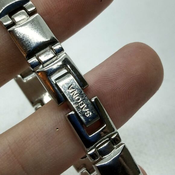 Sabona silver chain bracelet magnetic cuff - Picture 2 of 2